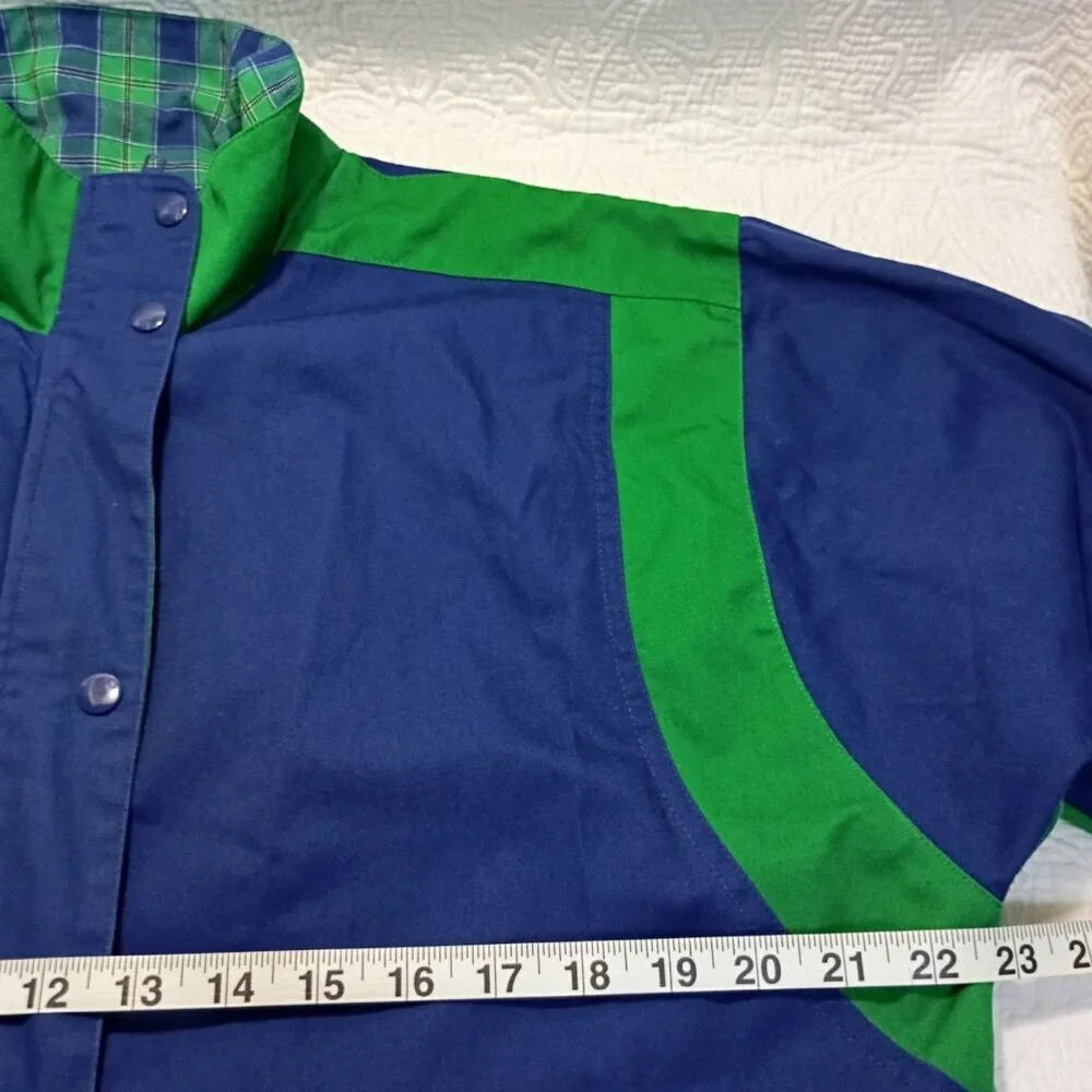 Vintage Lavon Jacket Men Colorblock Medium Snap Buttons And Zip Plaid Accents